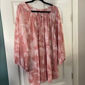 EVRI Pink Bell Sleeve Relaxed Blouse